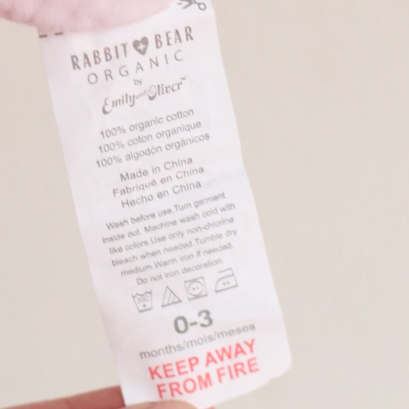 Rabbit + Bear Organic Cotton Embroidery Strawberry Dress 0–3M | Pink Muslin Baby - Picture 4 of 5